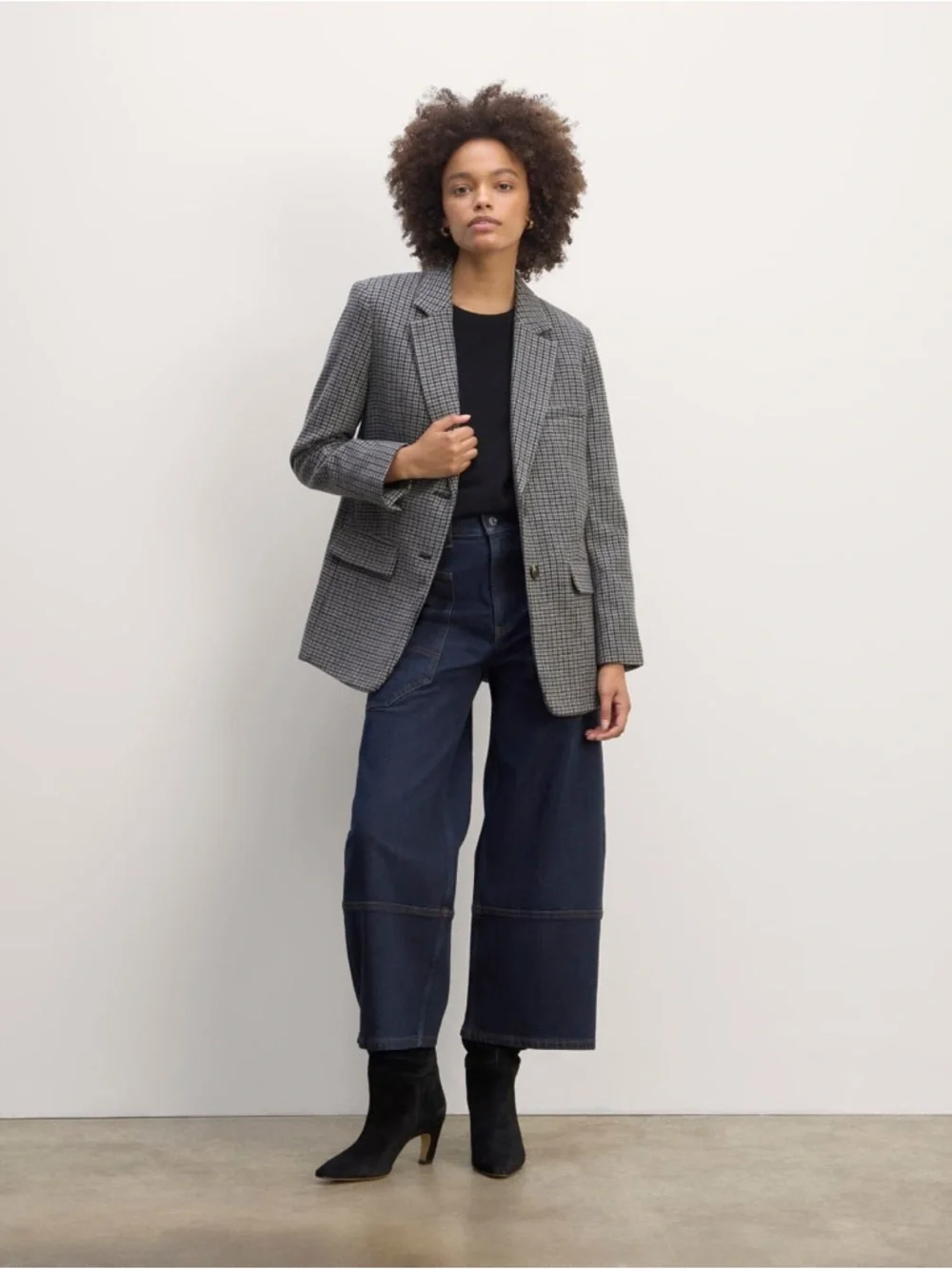 Everlane Oversized Blazer in Wool Gray Women's Size 4 - Picture 2 of 16
